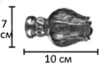 Наконечники кованых карнизов для штор d25 мм "Тюльпан", цвет черный