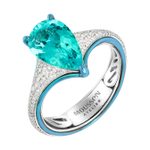 Кольцо с Турмалином Параиба и Бриллиантами, R0141-10/1