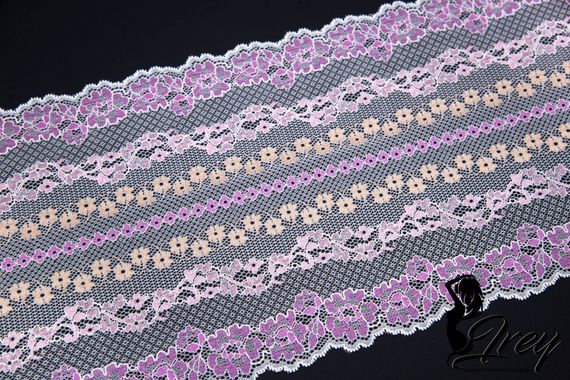 911 Кружево эластичное 23 см, узор VS, Италия, белый