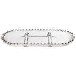 БЛЮДО СЕРВИРОВОЧНОЕ "GOLDEN CHARM", 3 СЕКЦИИ, 30*15 СМ