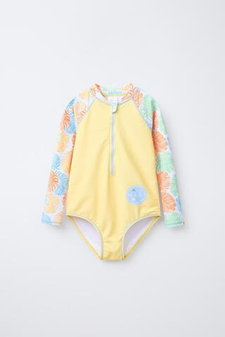 ZARA КУПАЛЬНИК С ПРИНТОМ MAUI & SONS ®, ЖЕЛТЫЙ