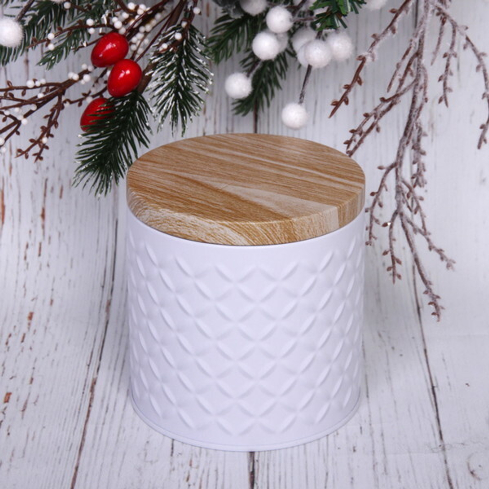 Банка жестяная «Kitchen romance» 700мл 10*10,2см, белая