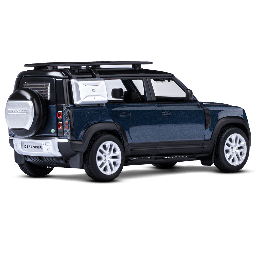 Модель 1:32 Land Rover Defender 110, синий, откр.4 двери, капот, багажник, свет, звук,
