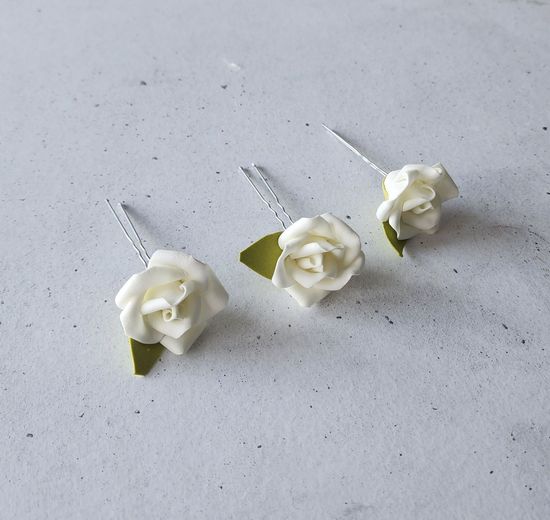 Набор шпилек "Розы большие" латекс, 3 шт, бирюза