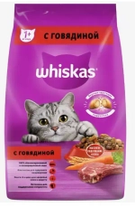 Корм д/взр.кошек WHISKAS Подушечки паштет говядина (Россия) 350г