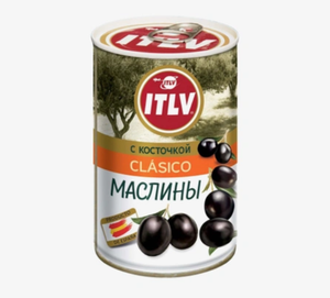 Маслины ITLV clasico черные с косточкой 314 мл