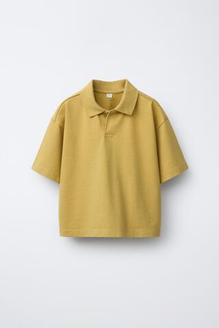 ZARA ОДНОТОННОЕ ПОЛО ИЗ ФЕЛЬПЫ, ФИСТАШКОВЫЙ