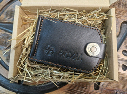 Зажим для купюр PRIVAL (натуральная кожа , ручная работа), цвет  чёрный