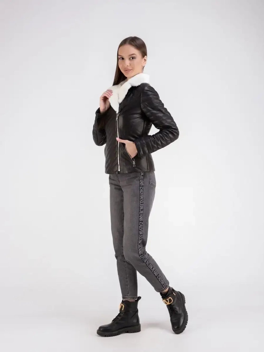 Куртка женская из натуральной кожи мех норки Турция