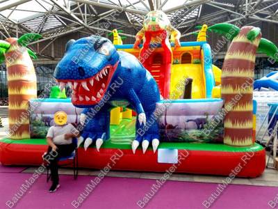 Мега-батут "Хамелеон и динозавры", 22*10*7 м