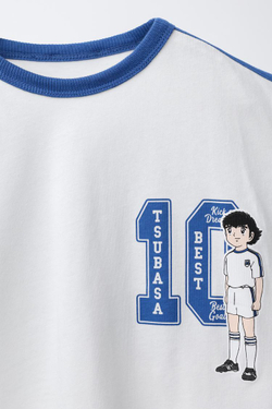 ZARA ФУТБОЛКА С БОКОВЫМИ ПОЛОСАМИ OLIVER Y BENJI © CAMPEONES, БЕЛЫЙ