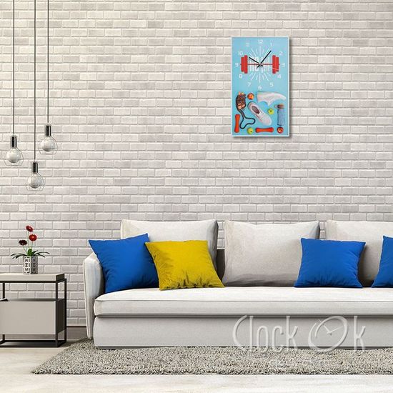 Настенные часы-постер "No pain no gain"