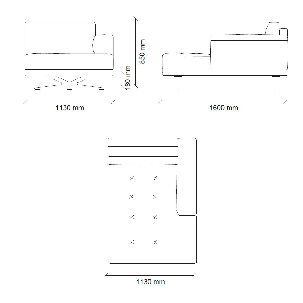 Лаунж модуль левый ENZA HOME BOLD EH71155