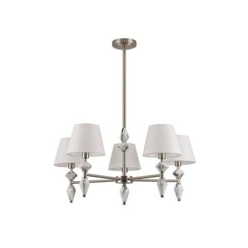 8274/5 CLASSI никель/белый/серый, металл/керамика/ткань Люстра Е14 5*40W 220V VERMONT