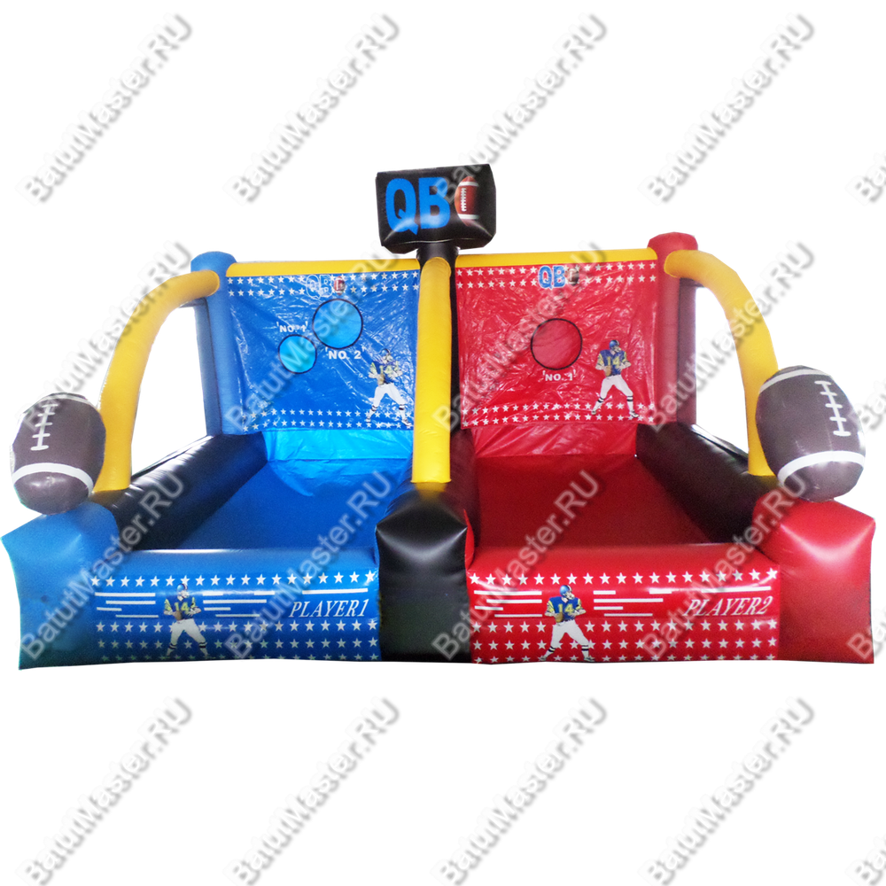 Детский надувной батут "Футбол Регби" с крышей 5*3*3.5 м