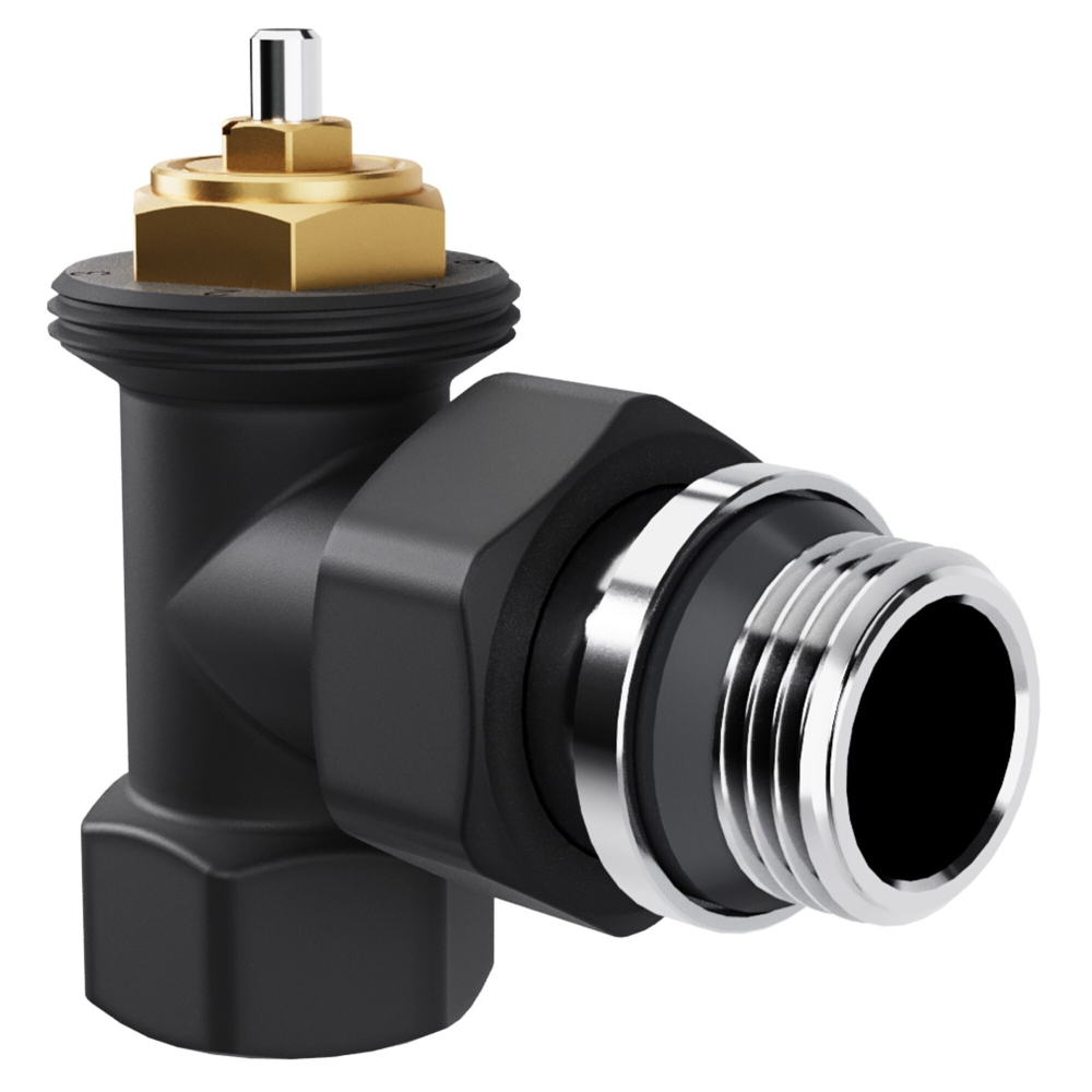 Набор термостатический угловой Royal Thermo Design 1/2quot;М30х1,5 (Черный)