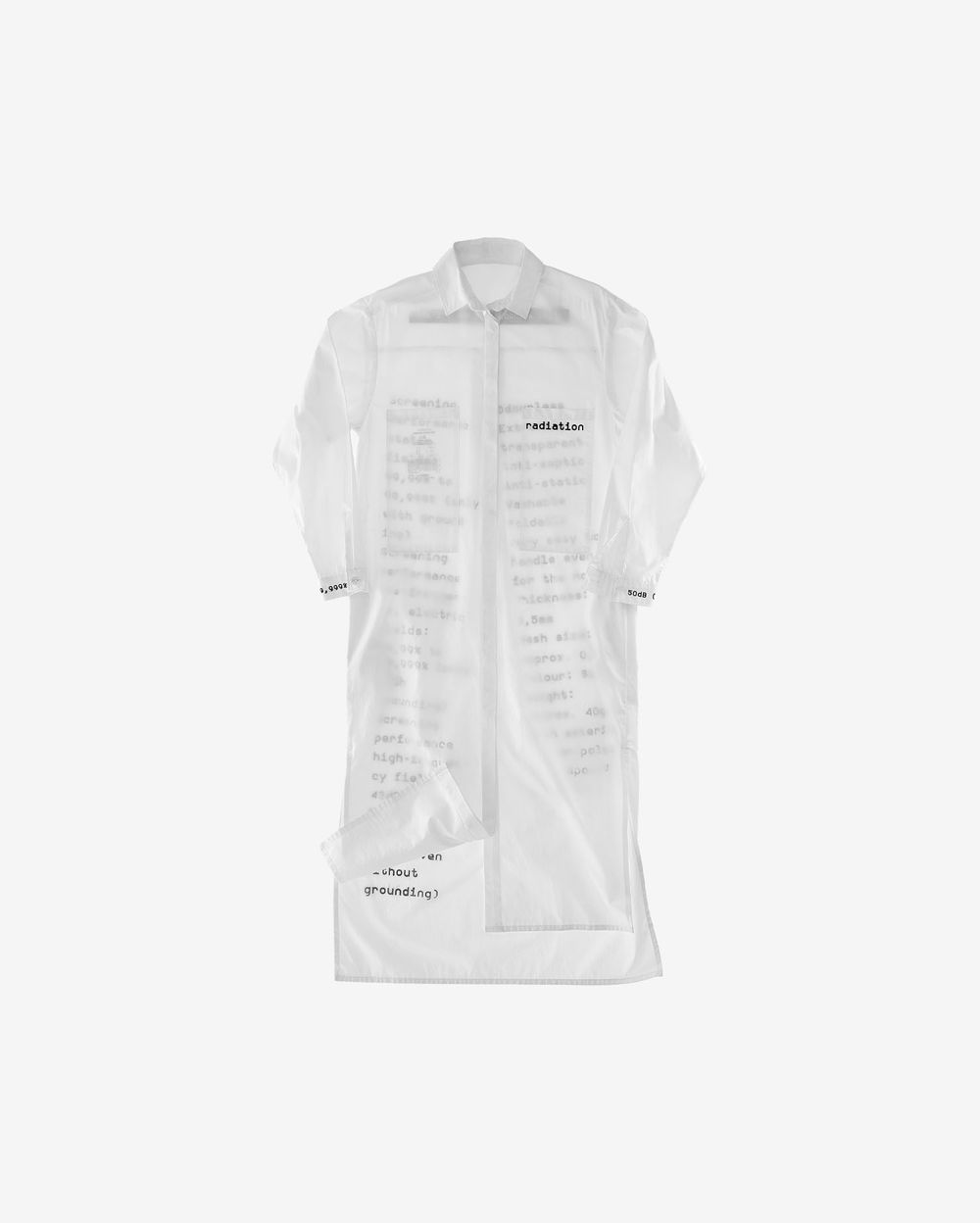 Рубашка-платье Futureisnown Media Radiation Damping shirt Белая