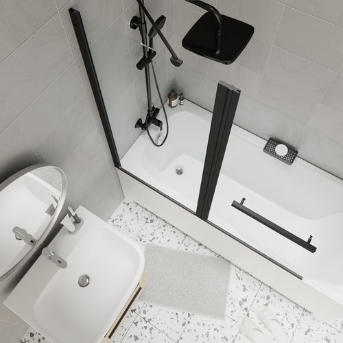 Шторка F03B для ванной, распашная PARLY (130x120)