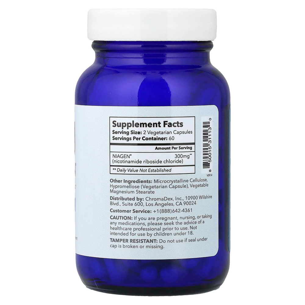Tru Niagen, никотинамид рибозид, 150 мг, 120 вегетарианских капсул