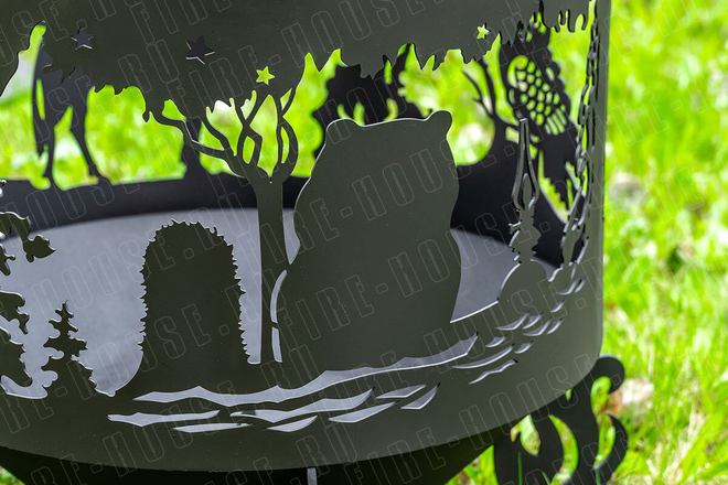 Костровая чаша Fire-House Ежик в тумане Премиум (с сеткой и зольником), 80 см