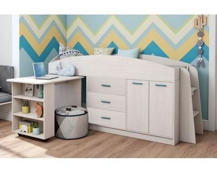 Каприз-12 Кровать двухъярусная без рисунка (без матраца) Анкор белый