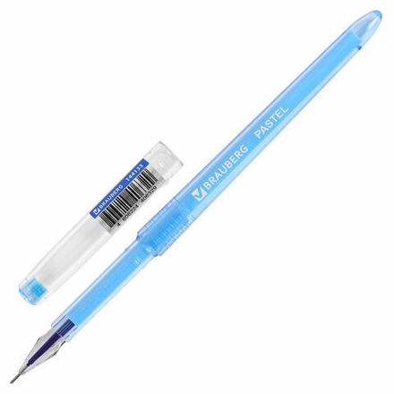 Ручка гелевая 1шт, BRAUBERG DIAMOND PASTEL, 1шт, СИНЯЯ, игольчатый узел 0,5 мм, линия письма 0,25 мм, 144133