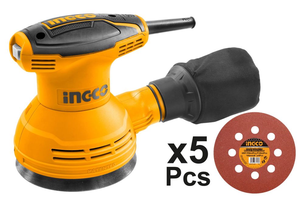 Эксцентриковая шлифовальная машина 125 мм INGCO RS3208 INDUSTRIAL