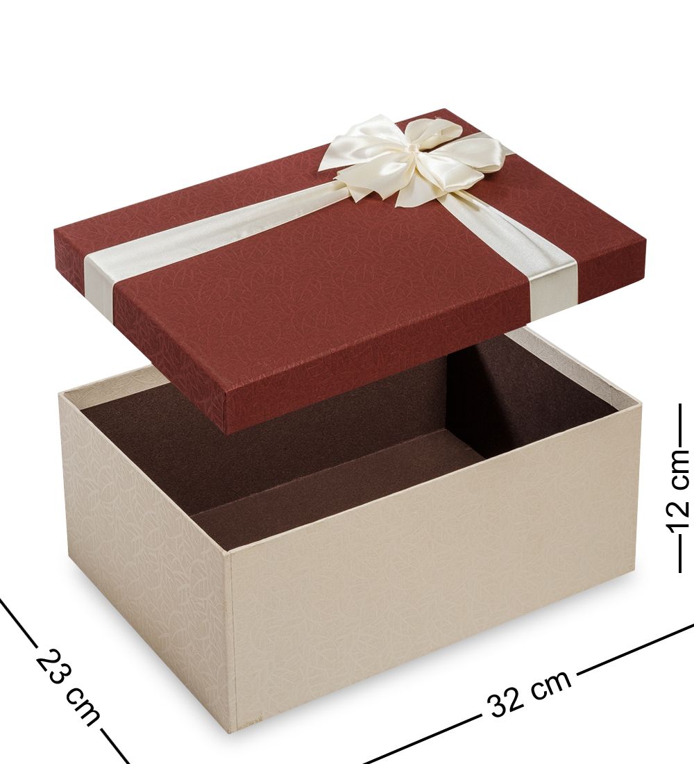 WG-50/3-B Коробка подарочная «Прямоугольник» цв.беж/бордов.