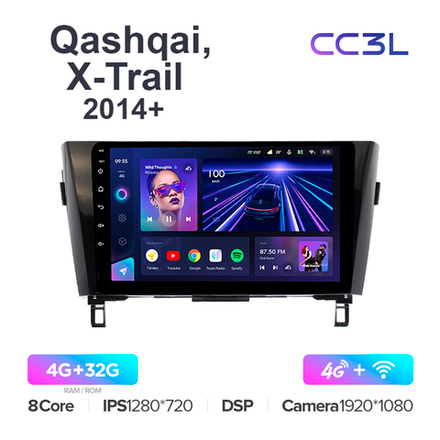 Teyes CC3L 10,2"для Nissan Qashqai, X-Trail 2014+