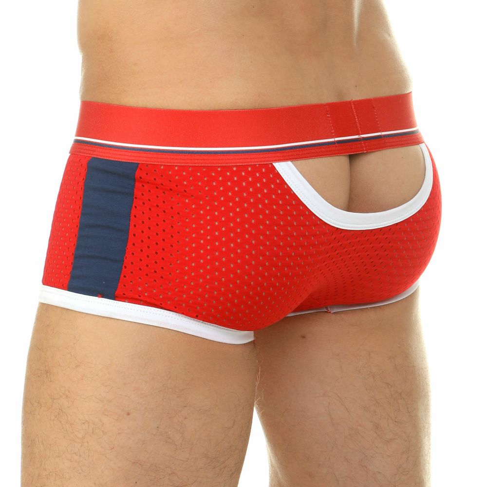 Трусы мужские хипсы красные с вырезом сзади ADDICTED