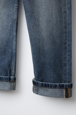 ZARA ДЖИНСЫ ПРЯМОГО КРОЯ, ВЫЦВЕТШИЙ СИНИЙ