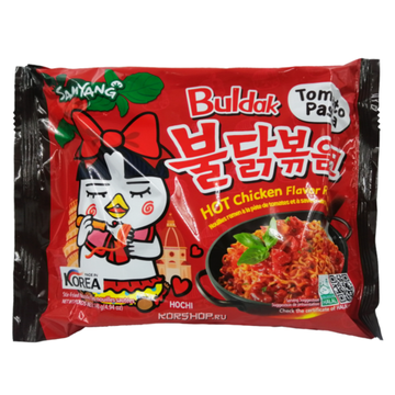 Лапша "Hot Chicken Ramen flavor" со вкусом курицы в томатной пасте 140гр., Южная Корея