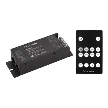 Диммер ARL-SYNC-DIM Black (12-24V, 1x25A, ПДУ 14кн, RF, RJ45) (Arlight, IP20 Металл, 3 года) 035135