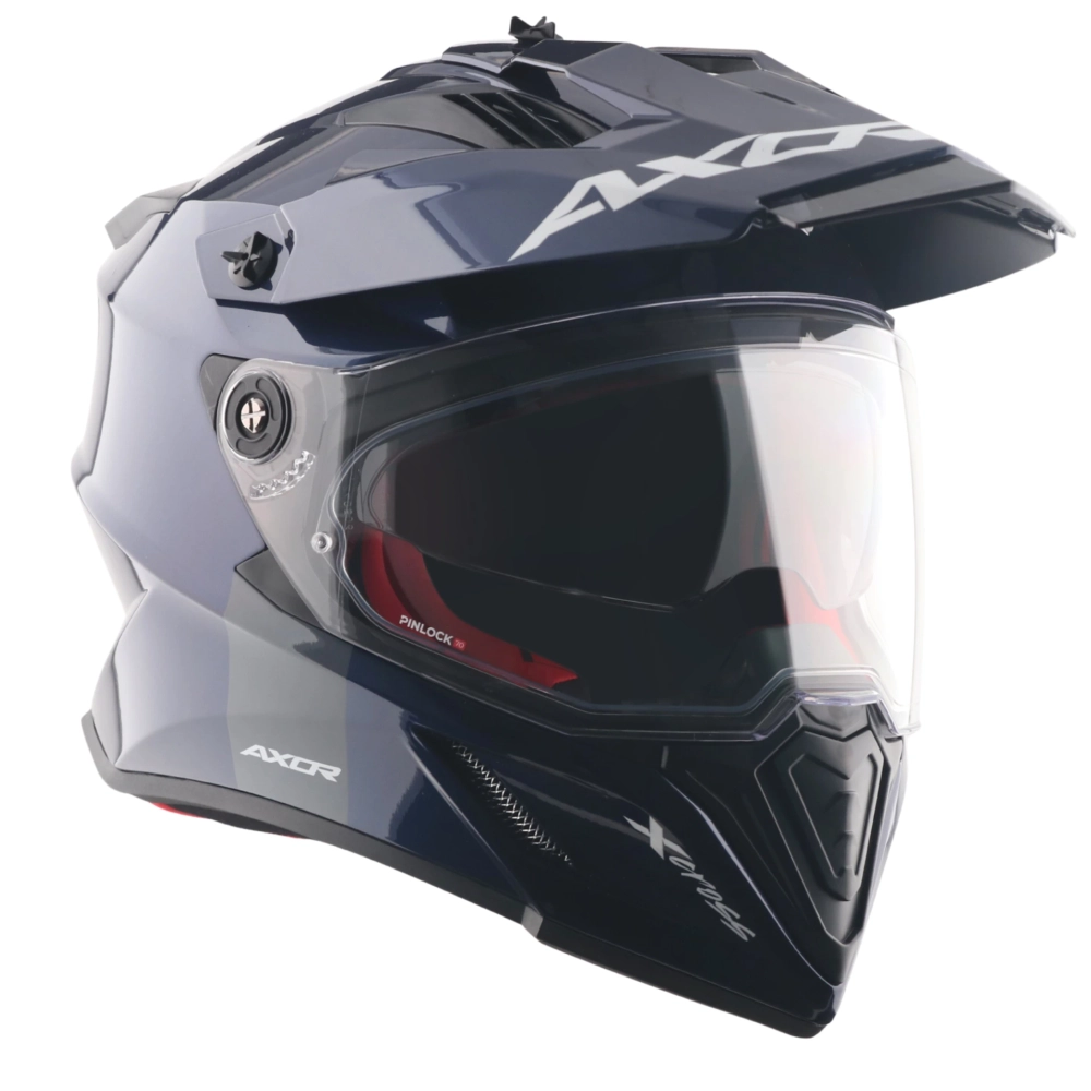 Шлем AXOR X-CROSS DUAL VISOR SC, с визором, цвет синий (L)
