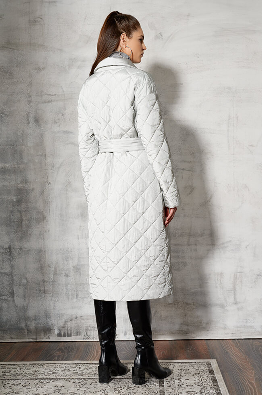 0080 Пальто женское (серебристо-серый)