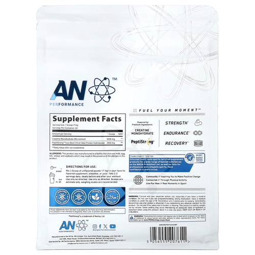 AN Supps, Креатин + пептид, без добавок, 444 г (15,66 унции)