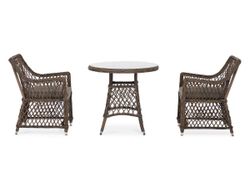 "Эспрессо-80 L" обеденная группа плетеная, цвет коричневый