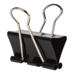 Зажимы для бумаг 32мм, 12 шт, черные, картонная коробка