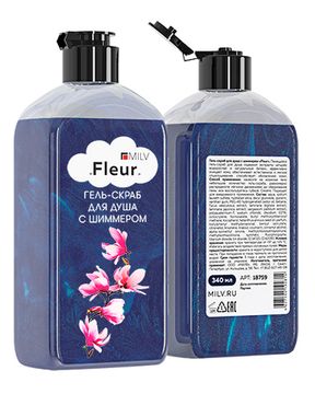Гель-скраб для душа с шиммером  Fleur 340 мл. Milv