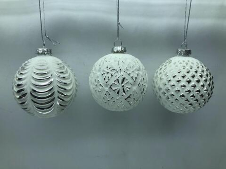 Украшение Шар белый/серебро EBD14D846-8