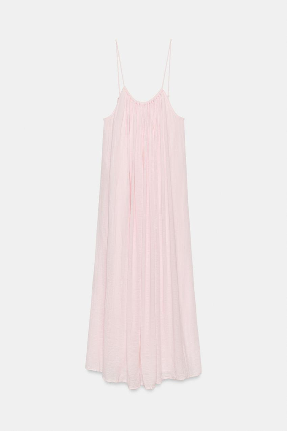 ZARA ПЛАТЬЕ МИДИ, ЯРКО-РОЗОВЫЙ
