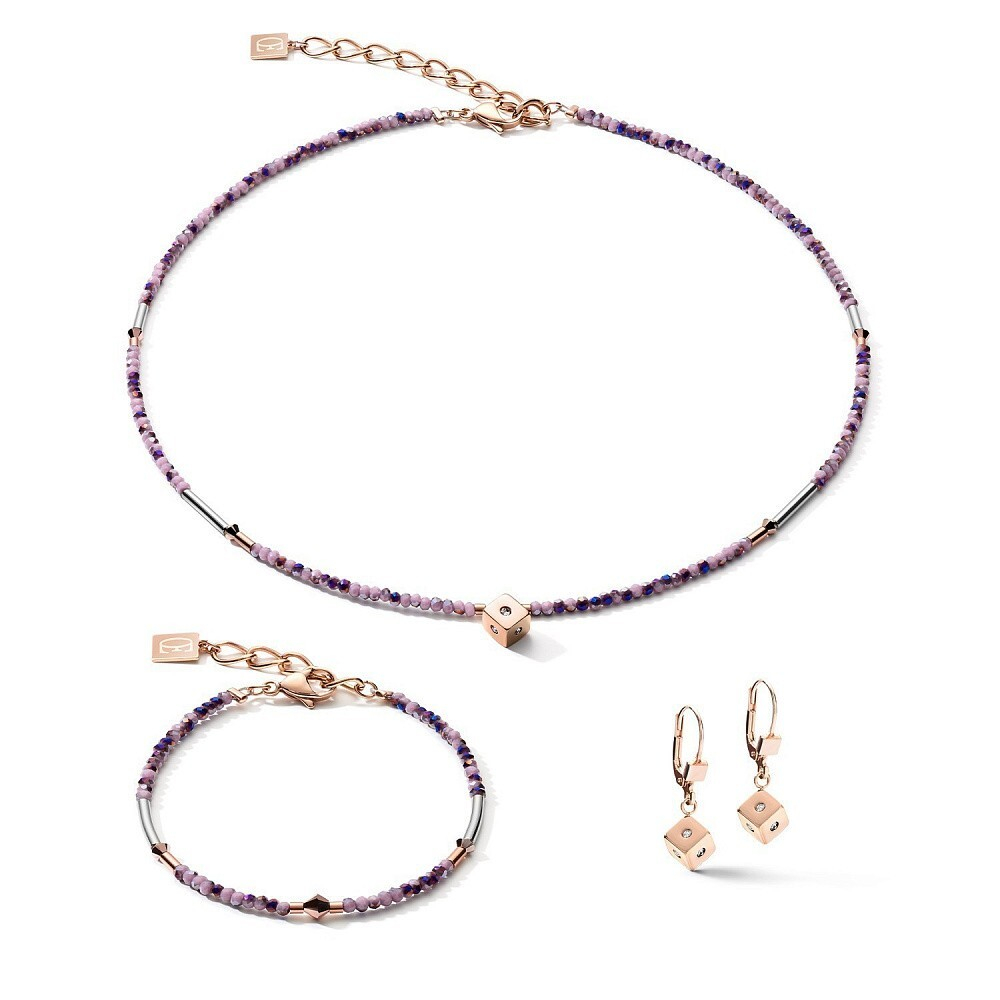 Браслет Coeur de Lion Amethyst Rose Gold 5080/30-0846 цвет розовый, золотой, фиолетовый