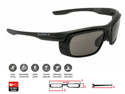 Очки SWISSEYE Notice black matt - insert smoke+ orange lens for insert