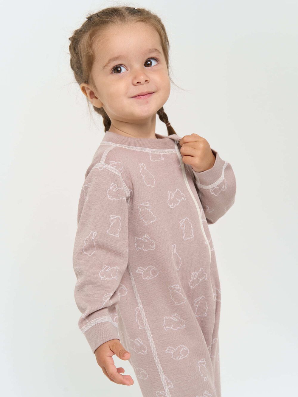 Термокомбинезон с шерстью "Кролики" 0+