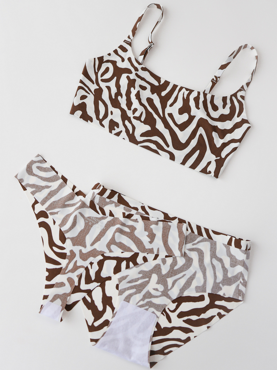 Слипы бесшовные зебра белая размер M