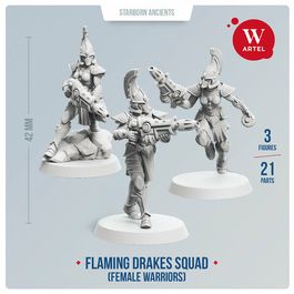 Комплект миниатюр Flaming Drakes Squad (female warriors)