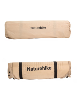 Коврик надувной односпальный Naturehike D04, с чехлом и подушкой, бежевый (CNK2450WS020)