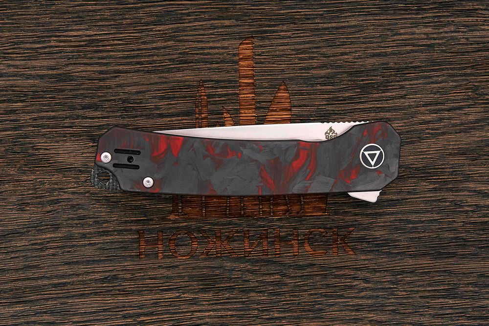 Нож складной QSP Osprey, клинок 80мм, сталь Sandvik 14C28N, рукоять карбон-R