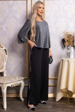 Брюки палаццо Полианна (черные/серебро) Б14828-8М LT Collection