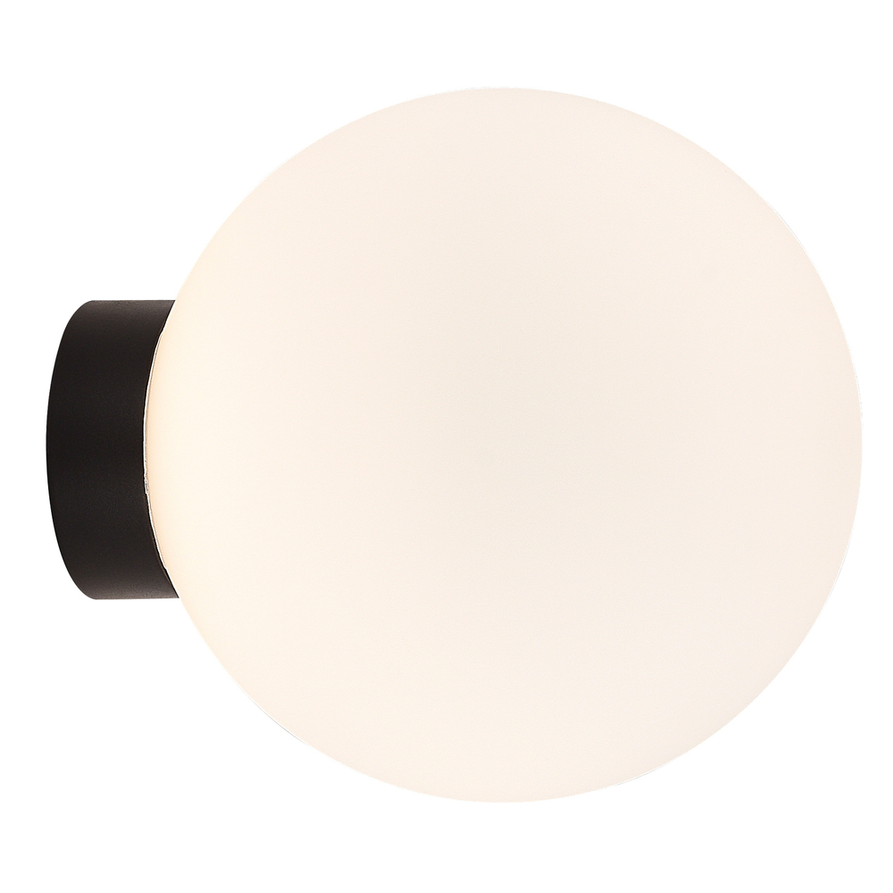 Светильник накладной MUNICH под лампу G9,  опаловое стекло,  черное основание,  D200xH220мм,  IP54